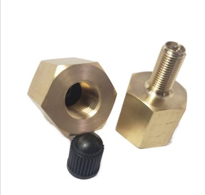 Brass Schrader Fill Valve Inlet Adaptors Pair – Front View